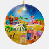 Star over Bethlehem x-mas versiering Keramisch Ornament (Achterkant)