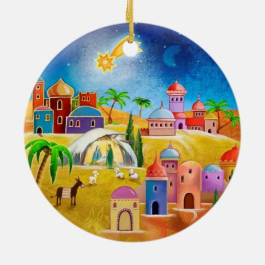 Star over Bethlehem x-mas versiering Keramisch Ornament (Achterkant)