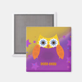 Star Owl - Geel Oranje Paars Magneet (Voorkant / Achterkant)