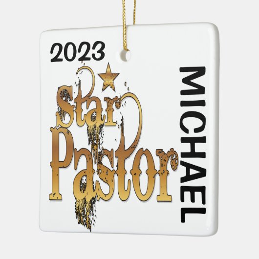 Star Pastor CUSTOM Keramisch Ornament (Links)