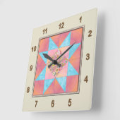 Star Patch Sunset and Water Quilt Block Vierkante Klok (Hoek)