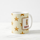 Star Patchwork Achternaam K Initiaal Monogram Koffiemok (Voorkant rechts)