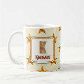 Star Patchwork Achternaam K Initiaal Monogram Koffiemok (Links)