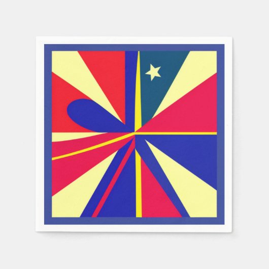 Star Patriotic Napkin Servet (Voorkant)