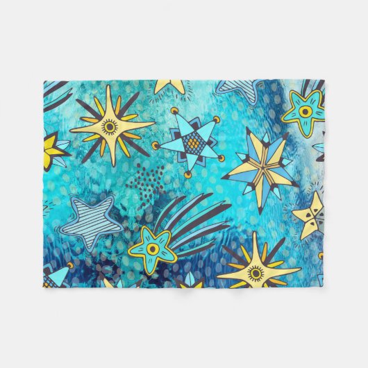 Star Patronen Fleece Deken (Voorkant (Horizontaal))