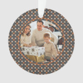Star Patroon Foto Kerstmis Gepersonaliseerd Ornament (voorkant)