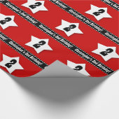 STAR Pattern 2e Birthday Red White Black V01 Cadeaupapier (Hoek)