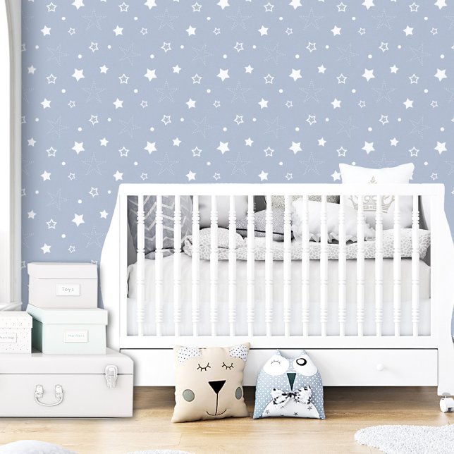 Star Pattern Blue Sky kinderkamer Kinder jongen Behang (Star Pattern Blue Sky Nursery Kids Boy Wallpaper)