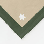 Star pattern christmas bear green beige name fleece deken (Hoek)