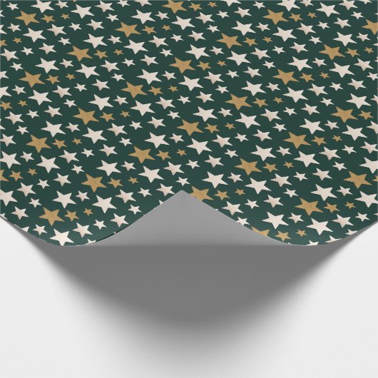 Star Pattern Elegant Classy Wrapping Paper Cadeaupapier (Hoek)