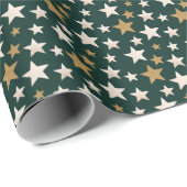 Star Pattern Elegant Classy Wrapping Paper Cadeaupapier (Rol Hoek)