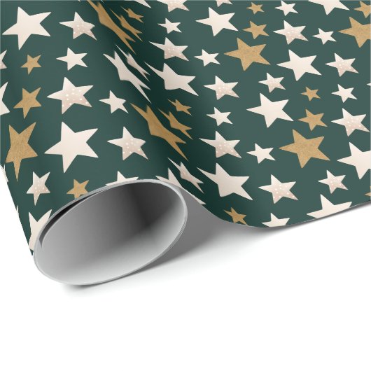 Star Pattern Elegant Classy Wrapping Paper Cadeaupapier (Rol Hoek)