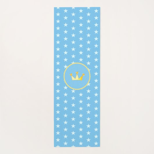 Star Pattern en Monogram op Turquoise Yoga Mat (Achterkant)