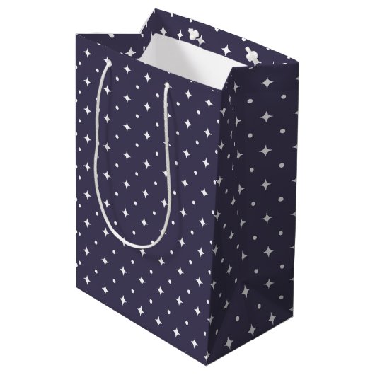 Star Pattern Gift Bags | Minimal Celestial Stars Medium Cadeauzakje (Achterkant Gekanteld)