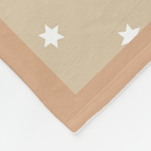 Star pattern gnome blue beige name fleece deken (Hoek)