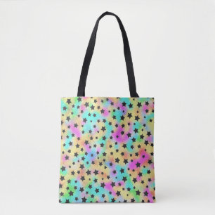 Star Pattern in 80s kleuren Tote Bag