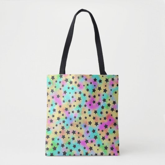 Star Pattern in 80s kleuren Tote Bag (Voorkant)