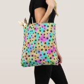 Star Pattern in 80s kleuren Tote Bag (Dichtbij)