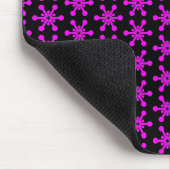 Star Pattern - Magenta op Black Muismat (Hoek)