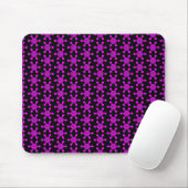 Star Pattern - Magenta op Black Muismat (Met muis)