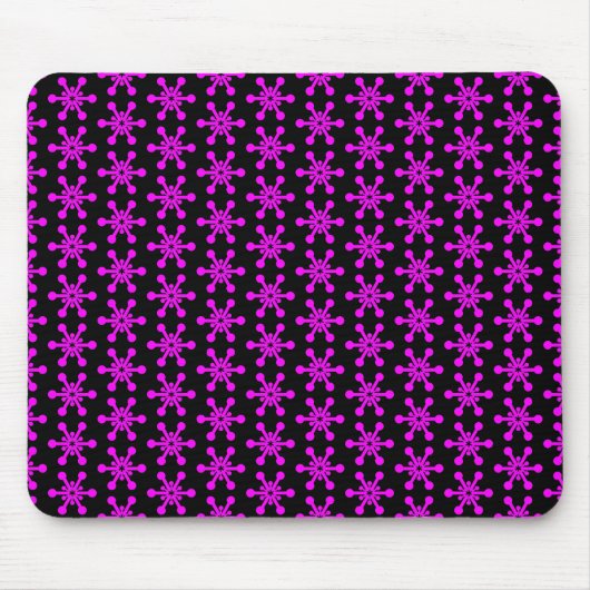 Star Pattern - Magenta op Black Muismat (Voorkant)