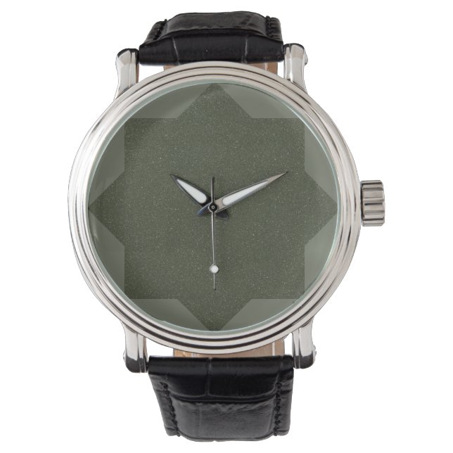 Star Pattern Moss Green eWatch Horloge (Voorkant)