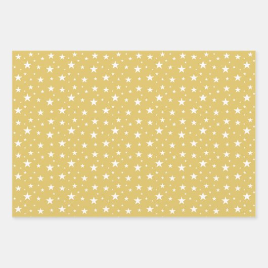 Star Pattern on Blue, Golden and Red Inpakpapier Vel (Voorkant 3)