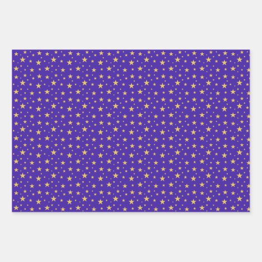Star Pattern on Blue, Golden and Red Inpakpapier Vel (Voorkant 2)