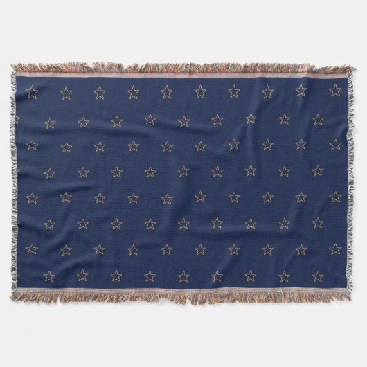 Star Pattern op Navy Blue Deken (Voorkant)