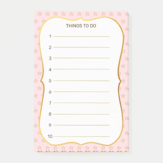 Star Pattern op roze dingen om te doen Post-it® Notes (Voorkant)