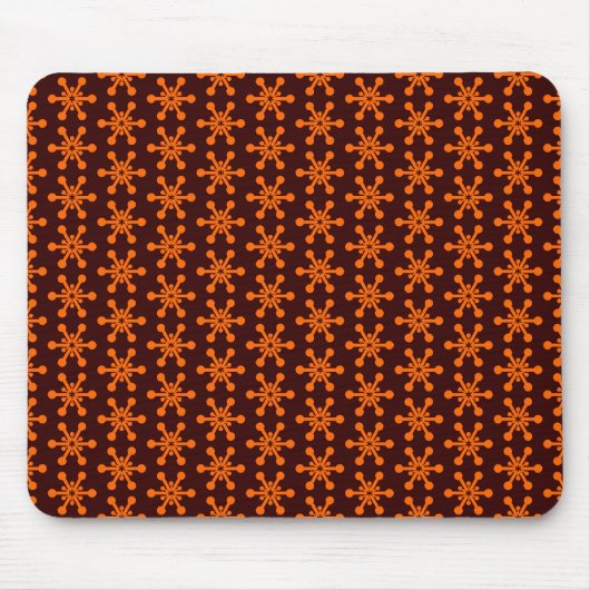 Star Pattern — Oranje op Dark Brown 330000 Muismat (Voorkant)