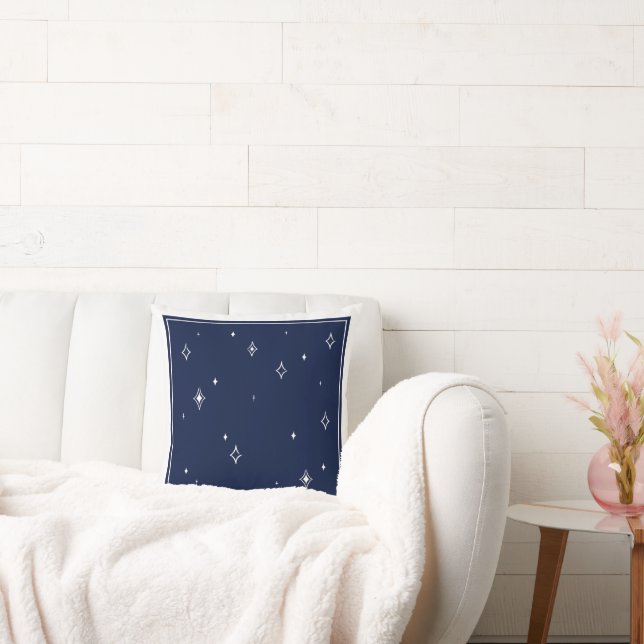 Star Pattern Pillow - Blue Kussen (Bank)