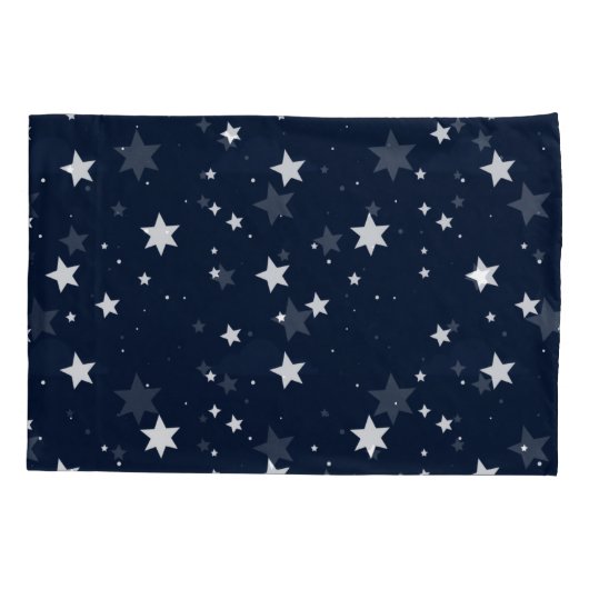 Star Pattern Pillow Cover with Custom Name - Blue  Kussensloop (Achterkant)