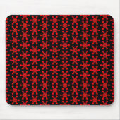 Star Pattern - Rood op zwart Muismat (Voorkant)