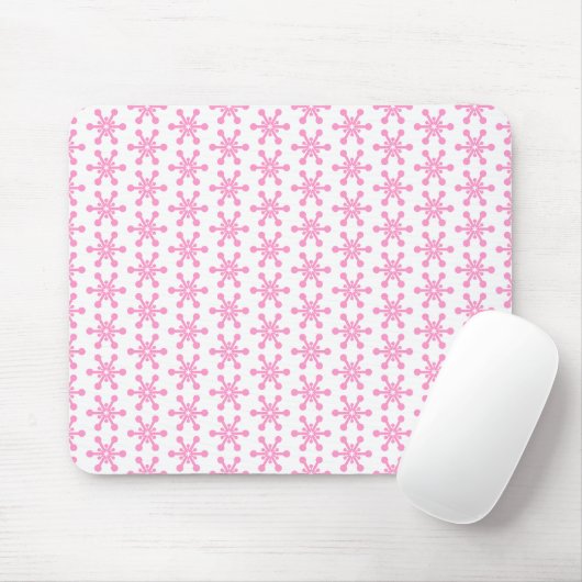 Star Pattern - Roze op White Muismat (Met muis)
