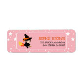 Star Pattern Schattigee Heks Halloween Retouradres Etiket (Voorkant)