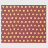 Star Pattern Trending Colors Maroon Gold Cadeaupapier (Vlak)