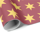 Star Pattern Trending Colors Maroon Gold Cadeaupapier (Rol Hoek)