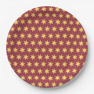 Star Pattern Trending Colors Maroon Gold Papieren Bordje