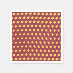 Star Pattern Trending Colors Maroon Gold Servet