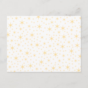 Star Pattern, White en Non-metallic Gold Color. Briefkaart