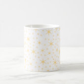 Star Pattern, White en Non-metallic Gold Color. Koffiemok (Center)