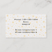 Star Pattern, White en Non-metallic Gold Color. Visitekaartje (Achterkant)