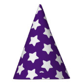 Star Patterned Paars Party Pet Feesthoedjes (Rechts)