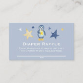 Star Penguin Baby shower Diaper Raffle Ticket Informatiekaartje (Voorkant)