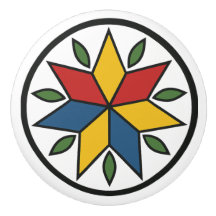 Star Pennsylvania Dutch Hex Sign Keramische Knop