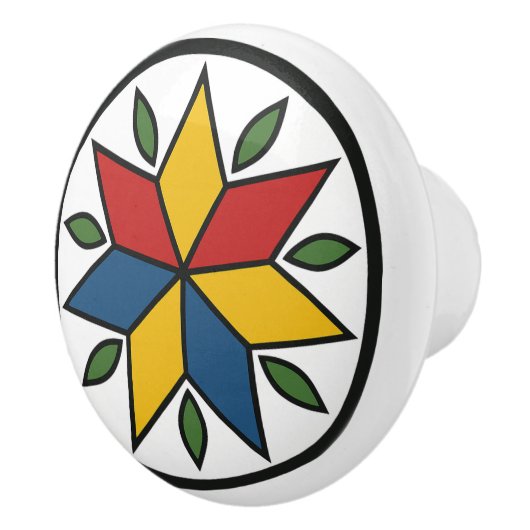 Star Pennsylvania Dutch Hex Sign Keramische Knop (Rechts)