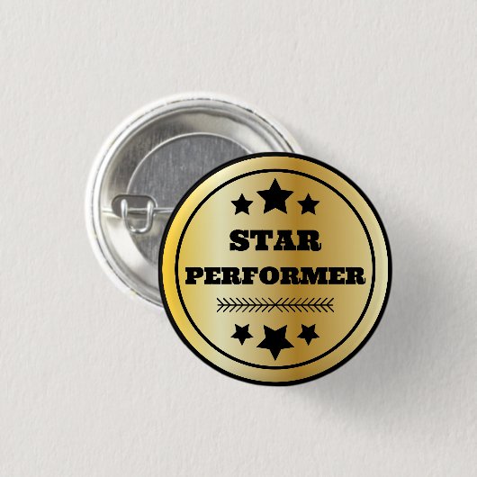 Star Performer Employee Recognition Gold Ronde Button 3,2 Cm (Voorkant /achterkant)