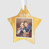Star Photo Kinder Keepomwille Dated Kerstannament Ornament (voorkant)