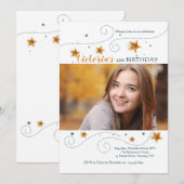 Star Photo Lijst Birthday Party Kaart (Voorkant / Achterkant)